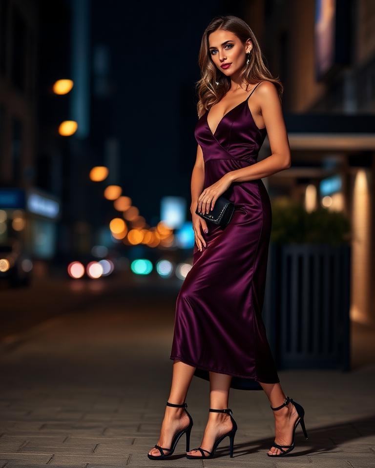 Slip dress satinado